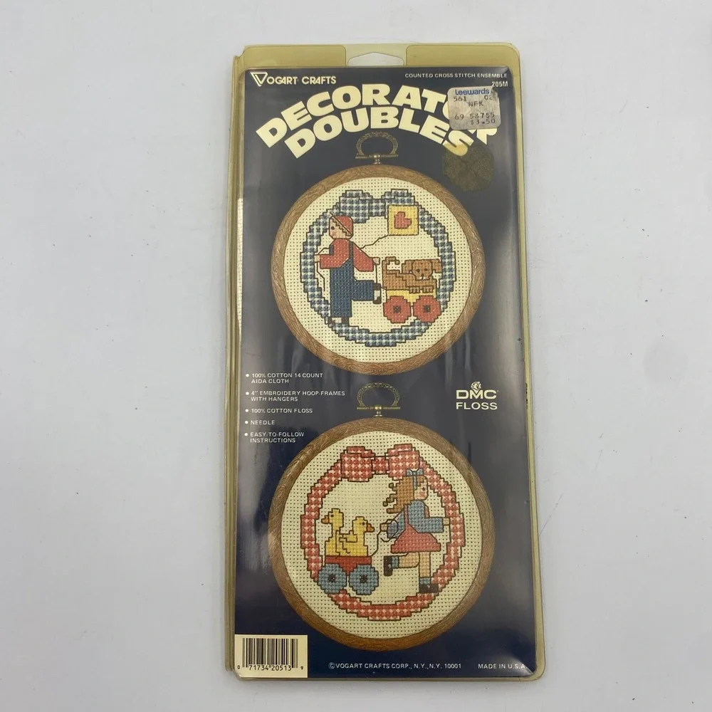 NOS Vogart Crafts Decorative Doubles‎ Counted Cross Stitch Kit 205M 4